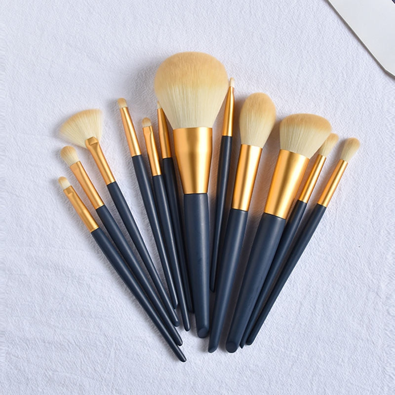 12PCS Natural Hair Makeup Brushes-Makeup Brushes-UNIQSO Canada