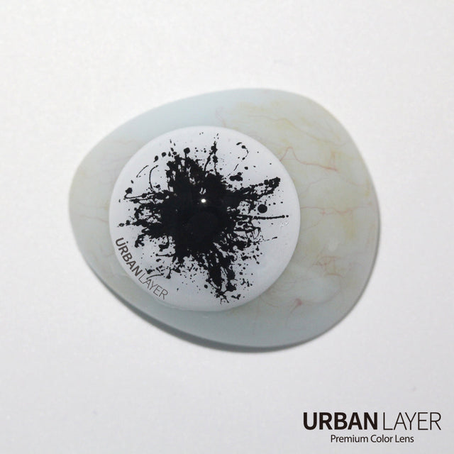 Sweety Mini Sclera Black Splash (1 lens/pack)-Mini Sclera Contacts-UNIQSO