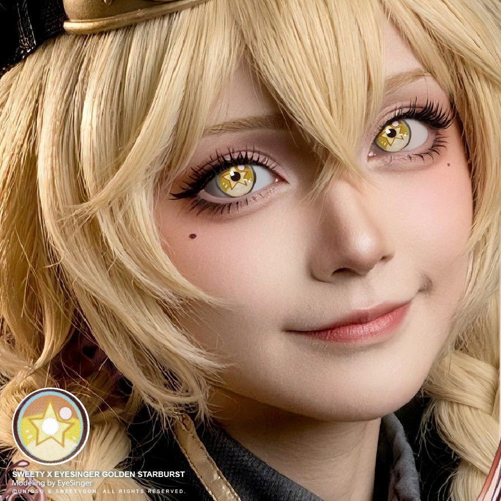 Sweety x Eyesinger Golden Starburst (2 lenses/pack)-Colored Contacts-UNIQSO Canada