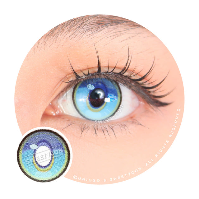 Sweety x Eyesinger Crystal Diamond Aqua (2 lenses/pack)-Colored Contacts-UNIQSO Canada