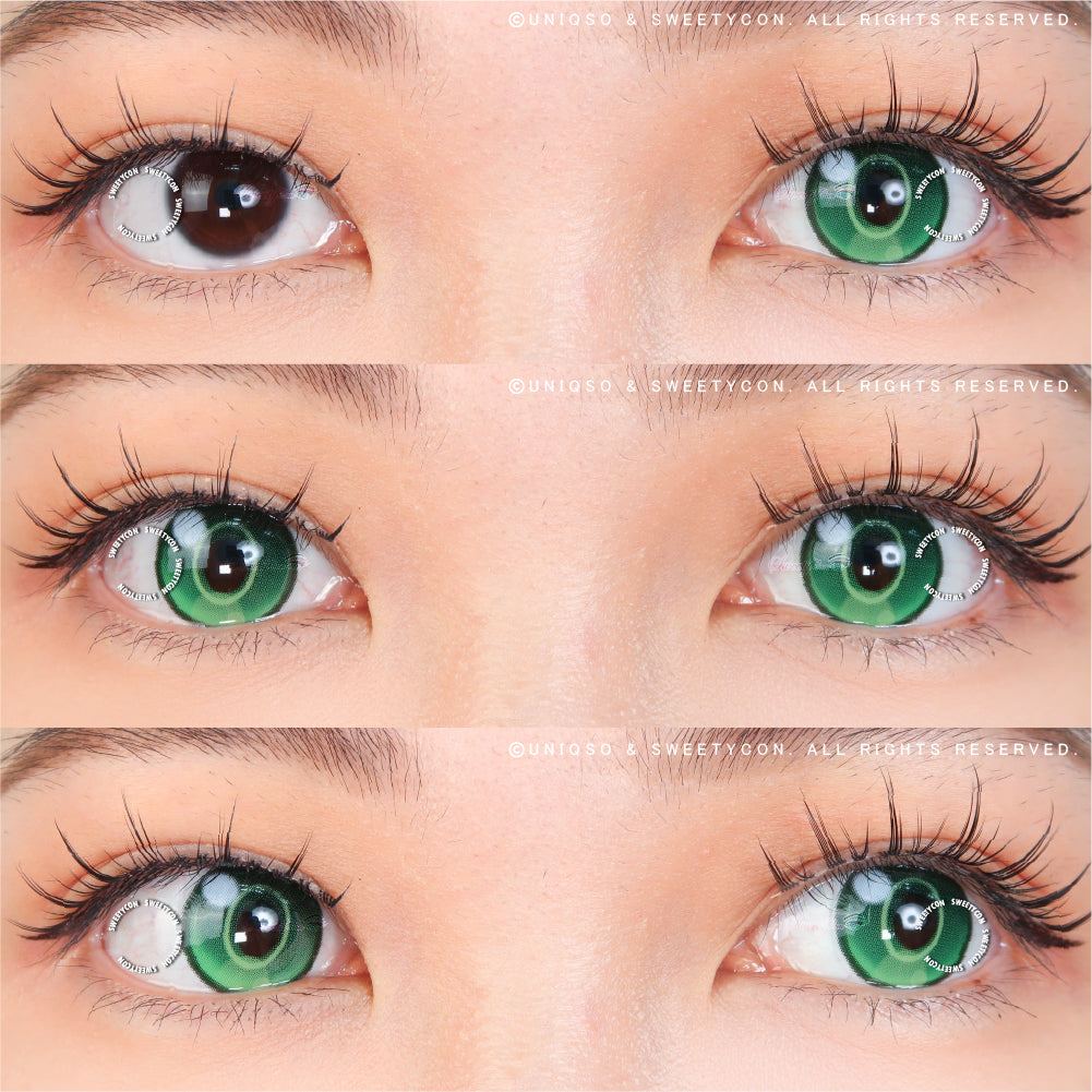 Sweety x Eyesinger Emerald Halo (2 lenses/pack)-Colored Contacts-UNIQSO Canada