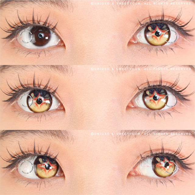 Sweety x Eyesinger Amber Star Crest (2 lenses/pack)-Colored Contacts-UNIQSO Canada
