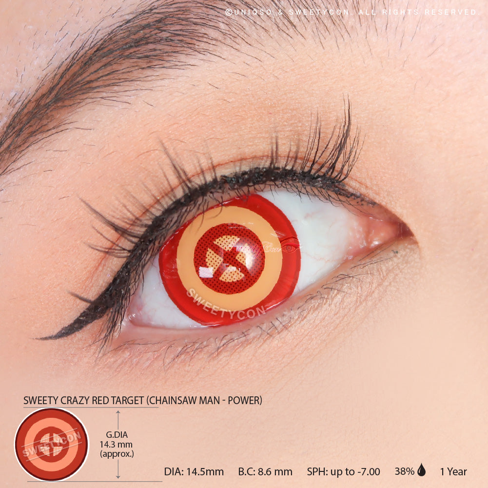 Sweety Crazy Red Target (Chainsaw Man - Power) (1 lens/pack)-Crazy Contacts-UNIQSO