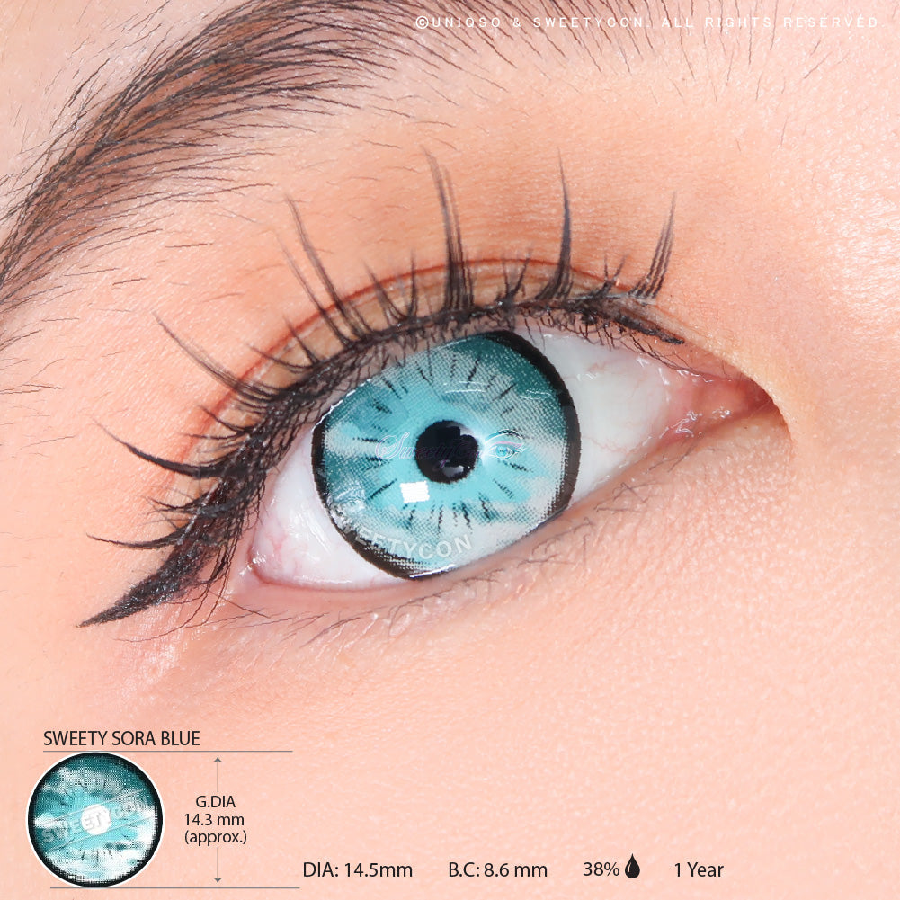 Sweety Anime Sora Blue (1 lens/pack)-Colored Contacts-UNIQSO