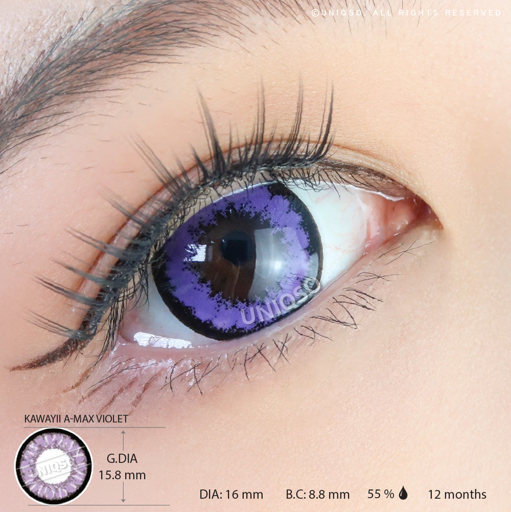 Kawayii A-Max Violet (1 lens/pack)-Colored Contacts-UNIQSO Canada