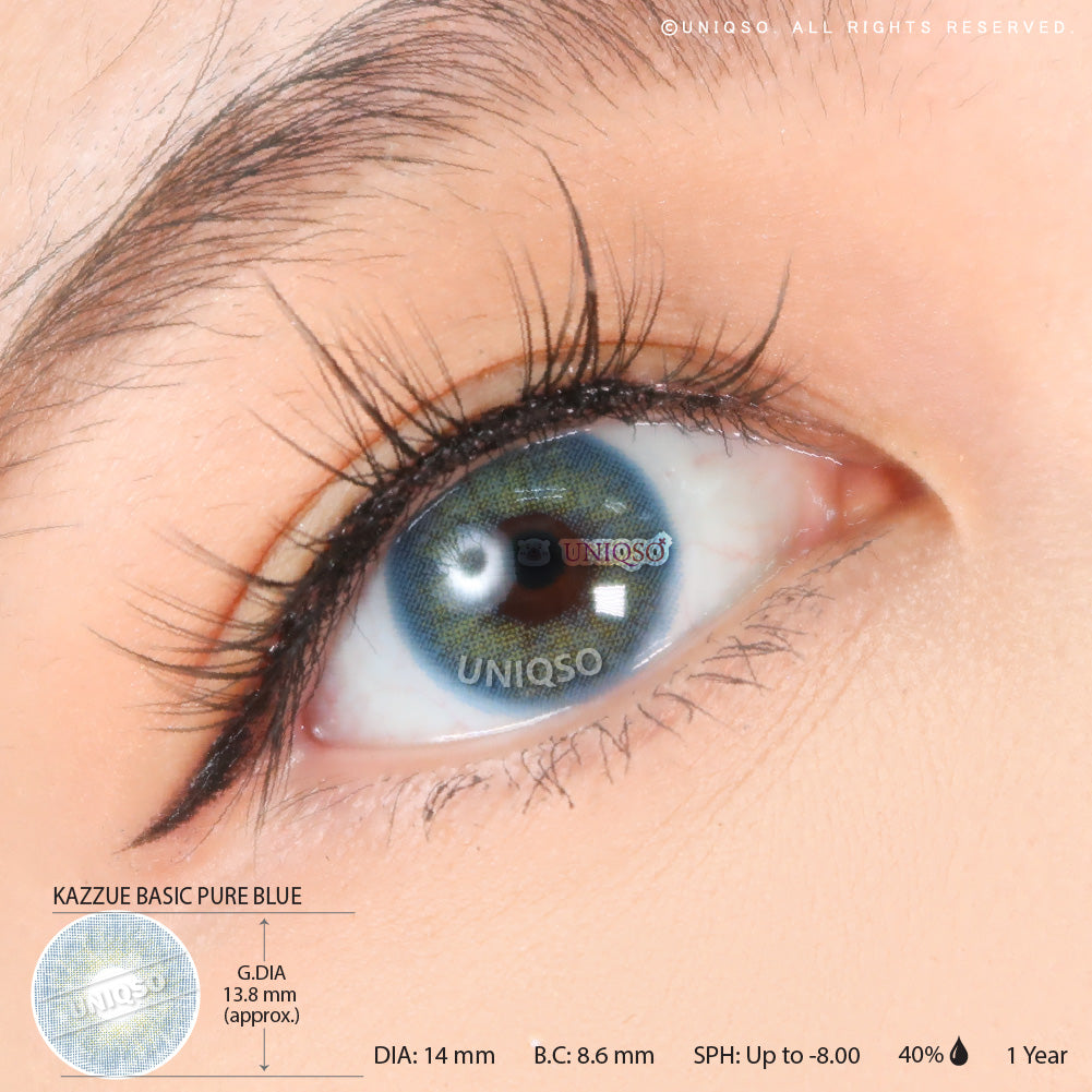 Kazzue Basic Pure Blue (1 lens/pack)-Colored Contacts-UNIQSO Canada