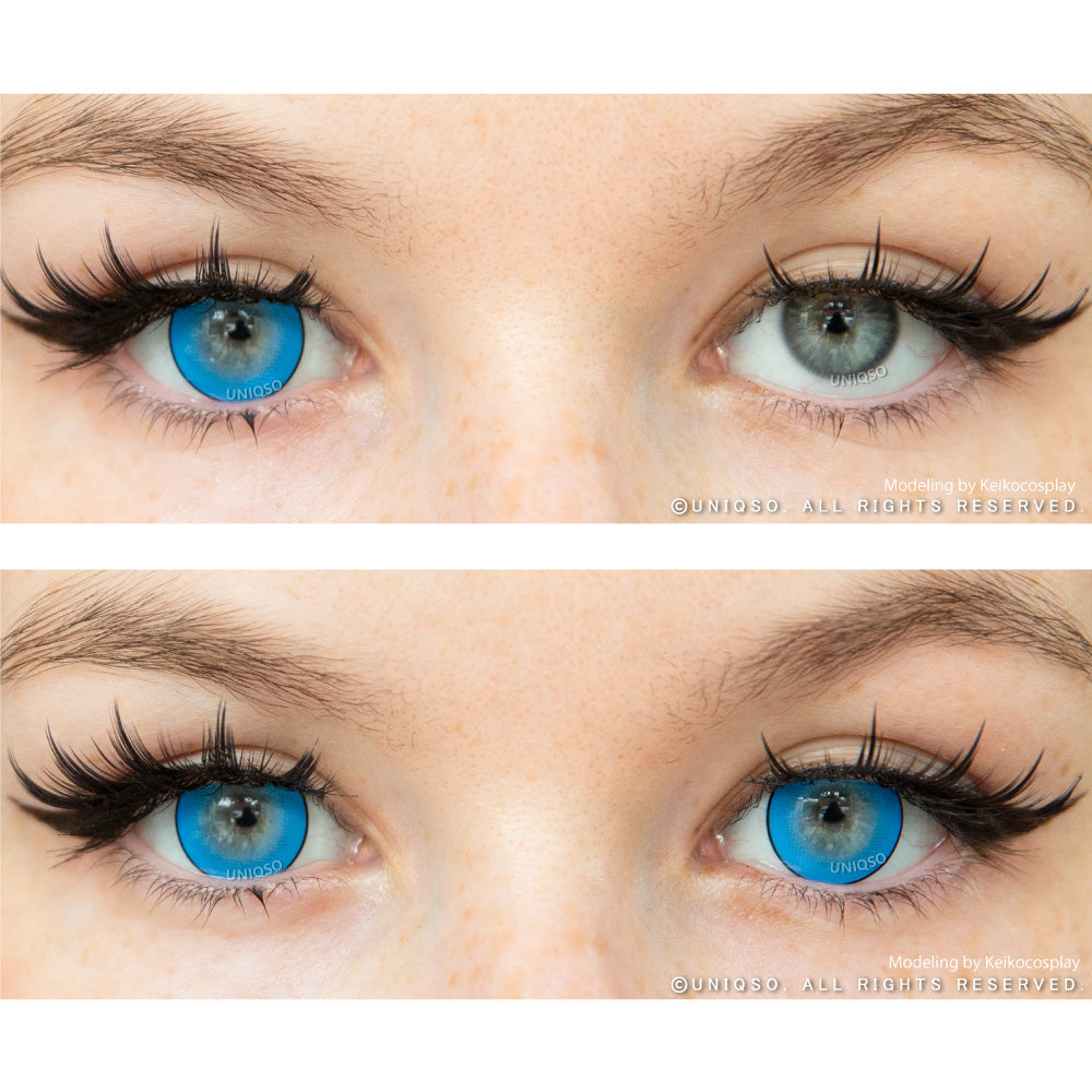 Kazzue Intense Pop Blue colored contacts