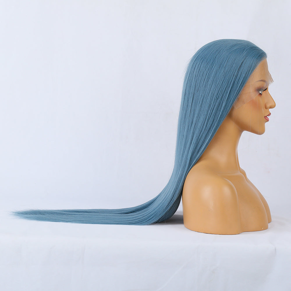 Premium Wig - Charming Victoria Long Straight Blue Hair Wigs-Lace Front Wig-UNIQSO Canada