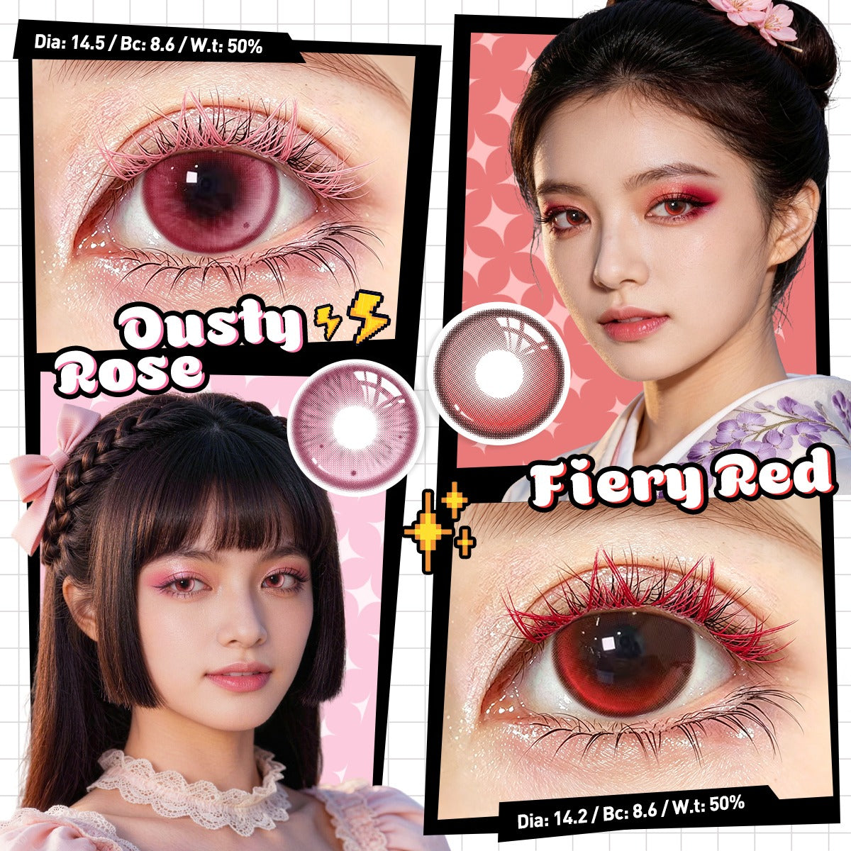 Sweety Crazy Fiery Red (1 lens/pack)-Crazy Contacts-UNIQSO