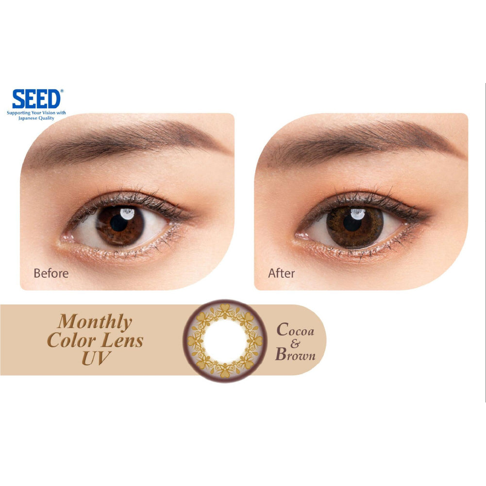 SEED Monthly Color Lens UV - Dark Brown-Colored Contacts-UNIQSO Canada