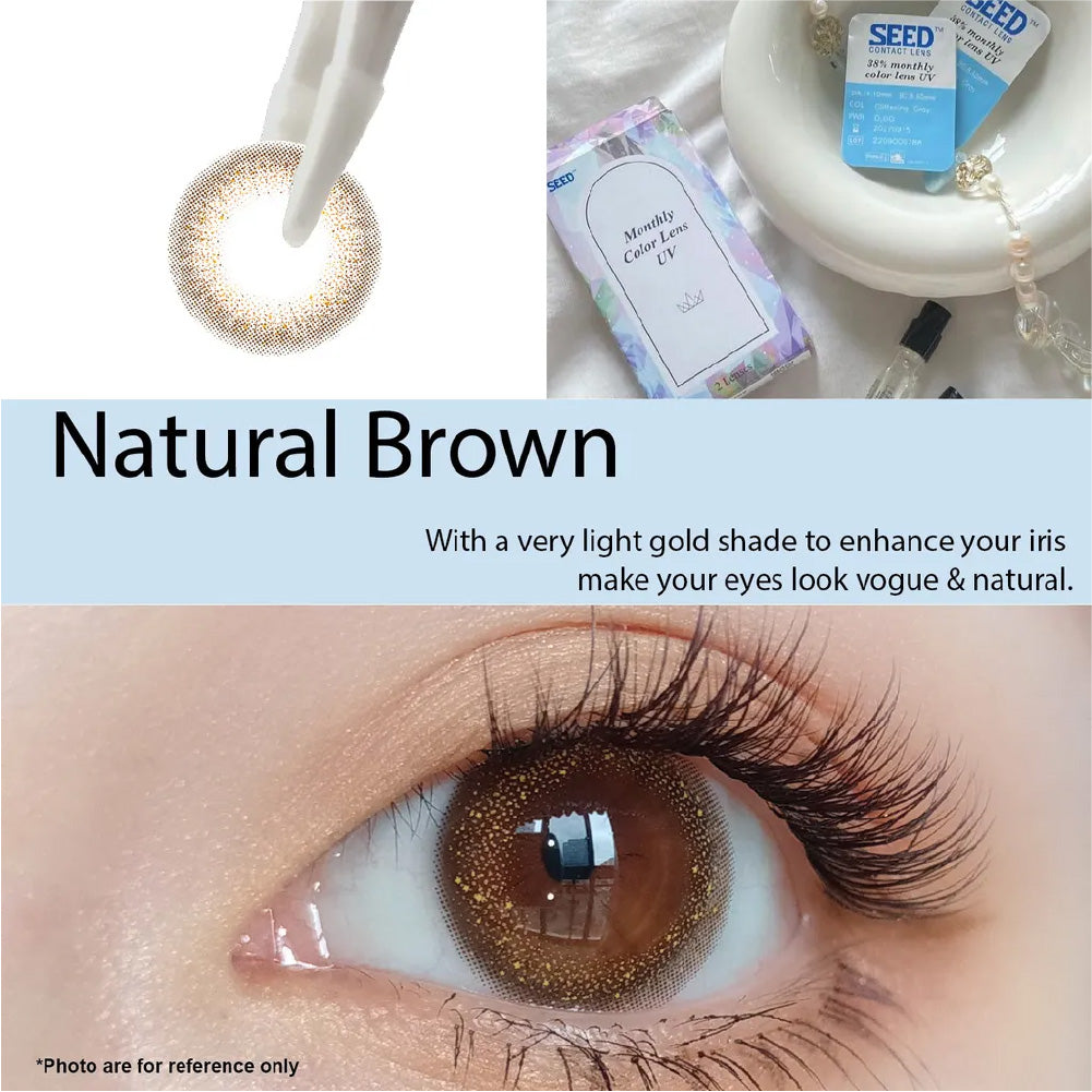 SEED Monthly Color Lens UV - Natural Bown-Colored Contacts-UNIQSO Canada