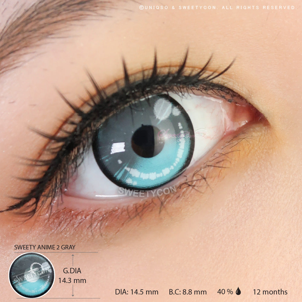 Sweety Anime 2 Gray Blue (1 lens/pack)-Colored Contacts-UNIQSO Canada