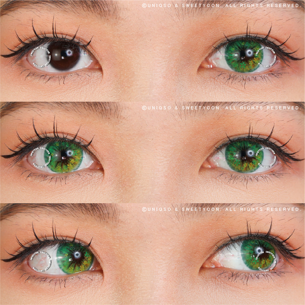 Sweety Anime Flower Green (1 lens/pack)-Colored Contacts-UNIQSO Canada