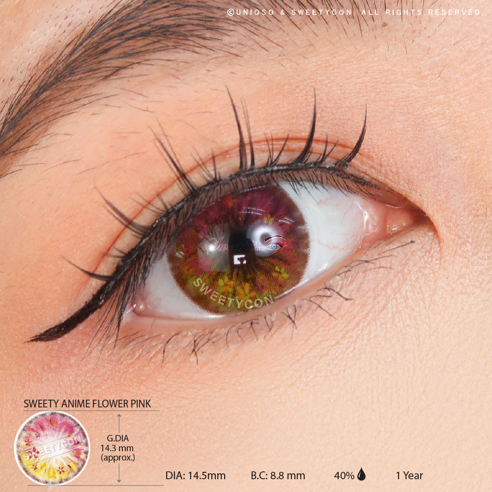 Sweety Anime Flower Pink (1 lens/pack)-Colored Contacts-UNIQSO Canada