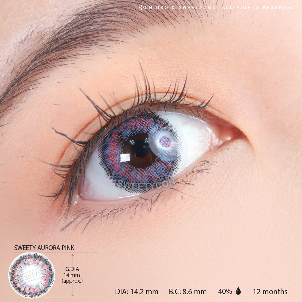 Sweety Aurora Pink (1 lens/pack)-Colored Contacts-UNIQSO Canada