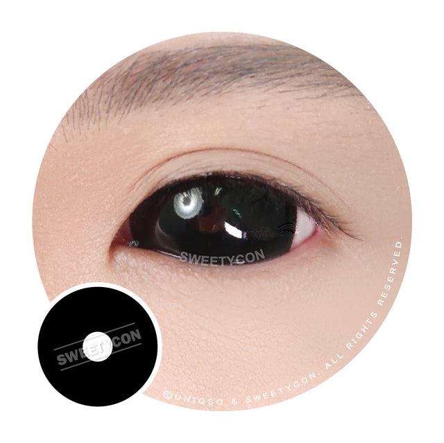 Sweety Black Sclera Contacts Sabretooth/Blackout/Black with Prescription (1 lens/pack)-Sclera Contacts-UNIQSO Canada