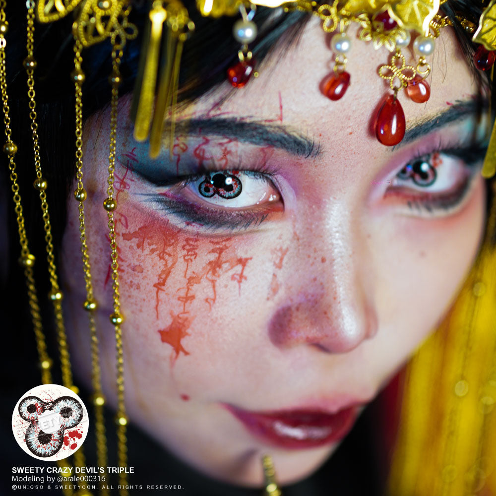 Sweety Crazy Devil's Triple (1 lens/pack)-Colored Contacts-UNIQSO Canada