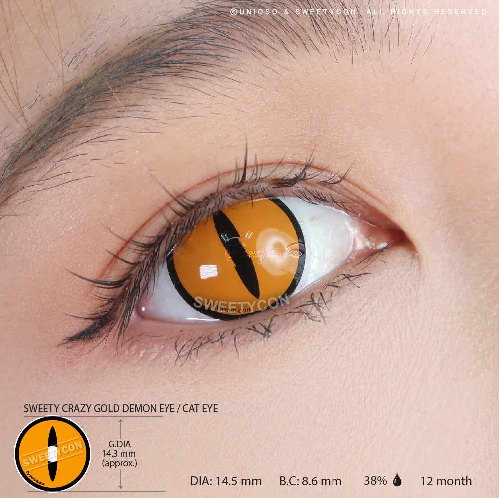 Sweety Crazy Gold Demon Eye / Cat Eye (1 lens/pack)-Crazy Contacts-UNIQSO Canada