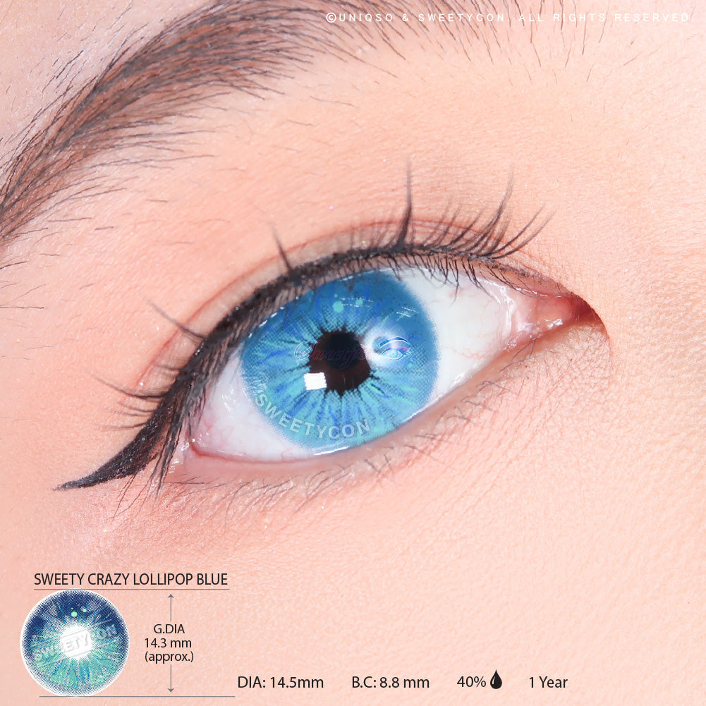 Sweety Crazy Lollipop Blue (1 lens/pack)-Colored Contacts-UNIQSO Canada