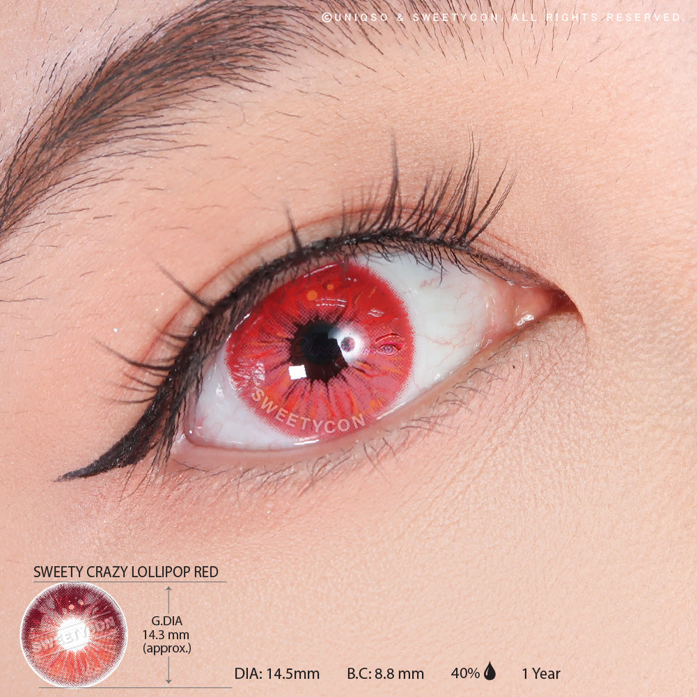 Sweety Crazy Lollipop Red (1 lens/pack)-Colored Contacts-UNIQSO Canada