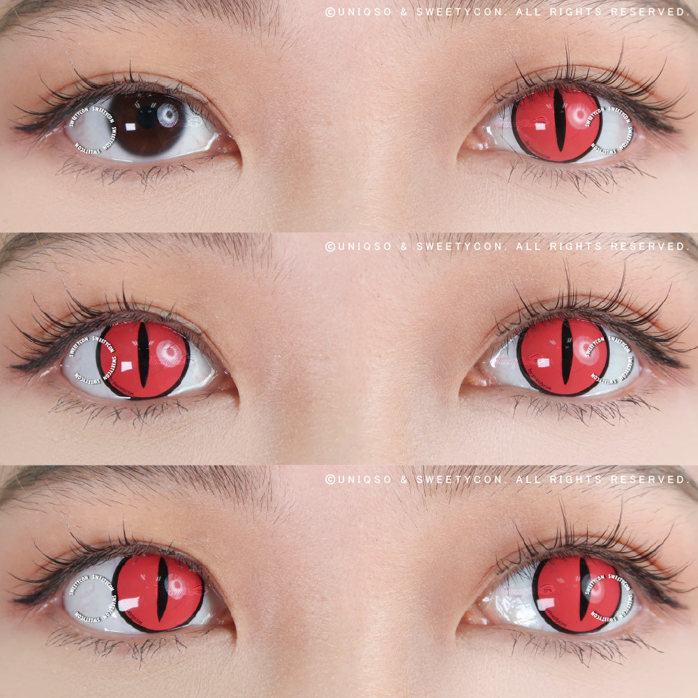 Sweety Crazy Pink Demon Eye / Cat Eye (1 lens/pack)-Crazy Contacts-UNIQSO Canada
