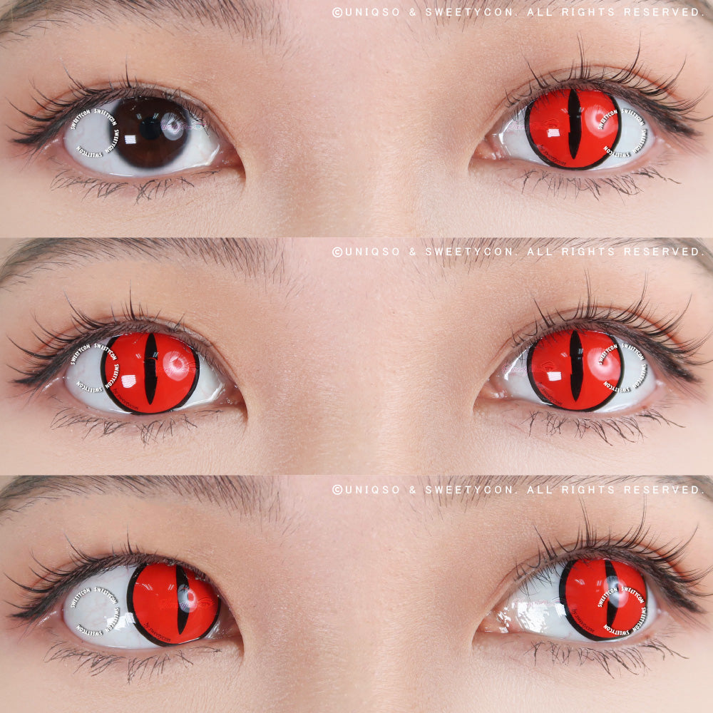 Sweety Crazy Red Demon Eye / Cat Eye (1 lens/pack)-Crazy Contacts-UNIQSO Canada