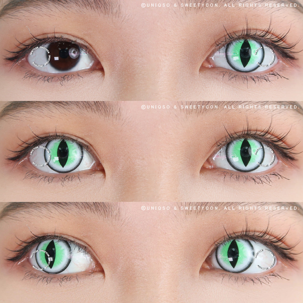 Sweety Crazy Sexy Cat Eye Green (1 lens/pack)-Crazy Contacts-UNIQSO Canada