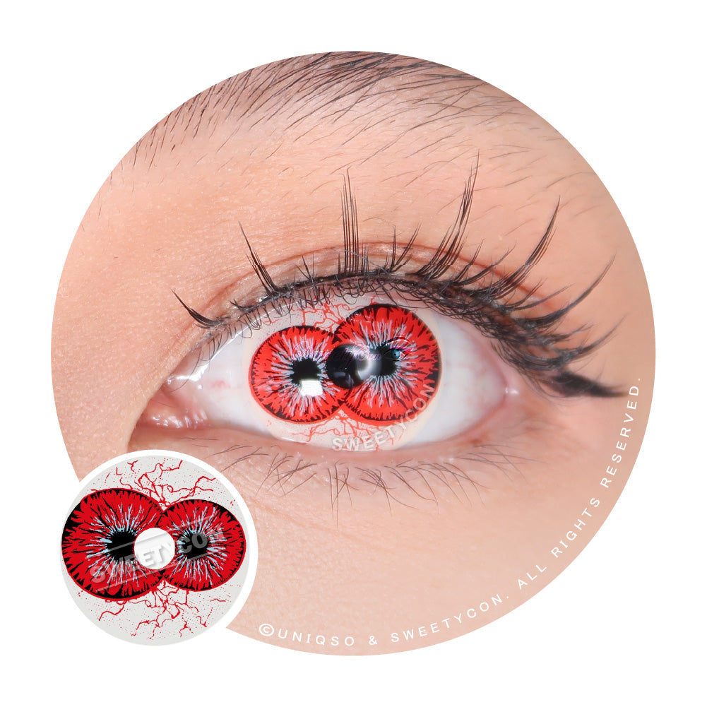 Sweety Crazy Twin Hex Red (1 lens/pack)-Crazy Contacts-UNIQSO Canada