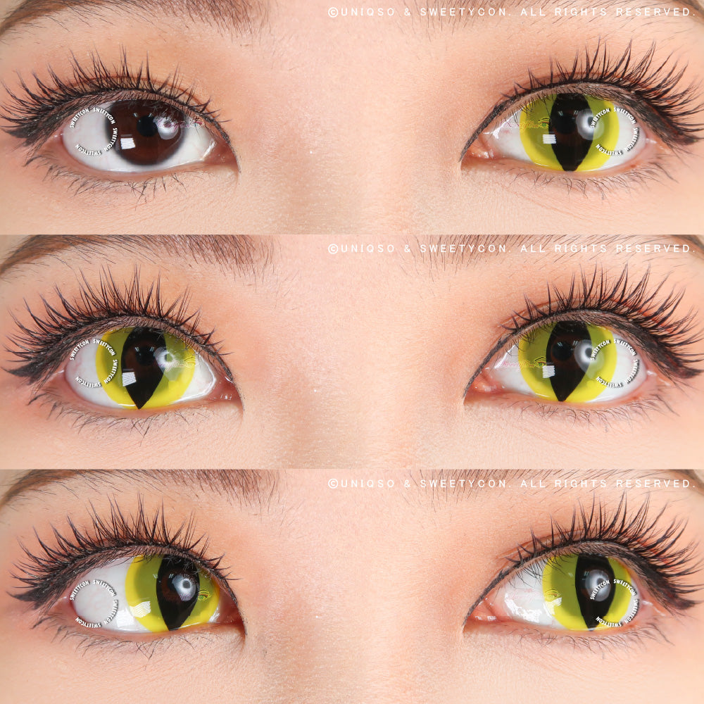 Sweety Crazy UV Yellow Cat (1 lens/pack)-Crazy Contacts-UNIQSO Canada