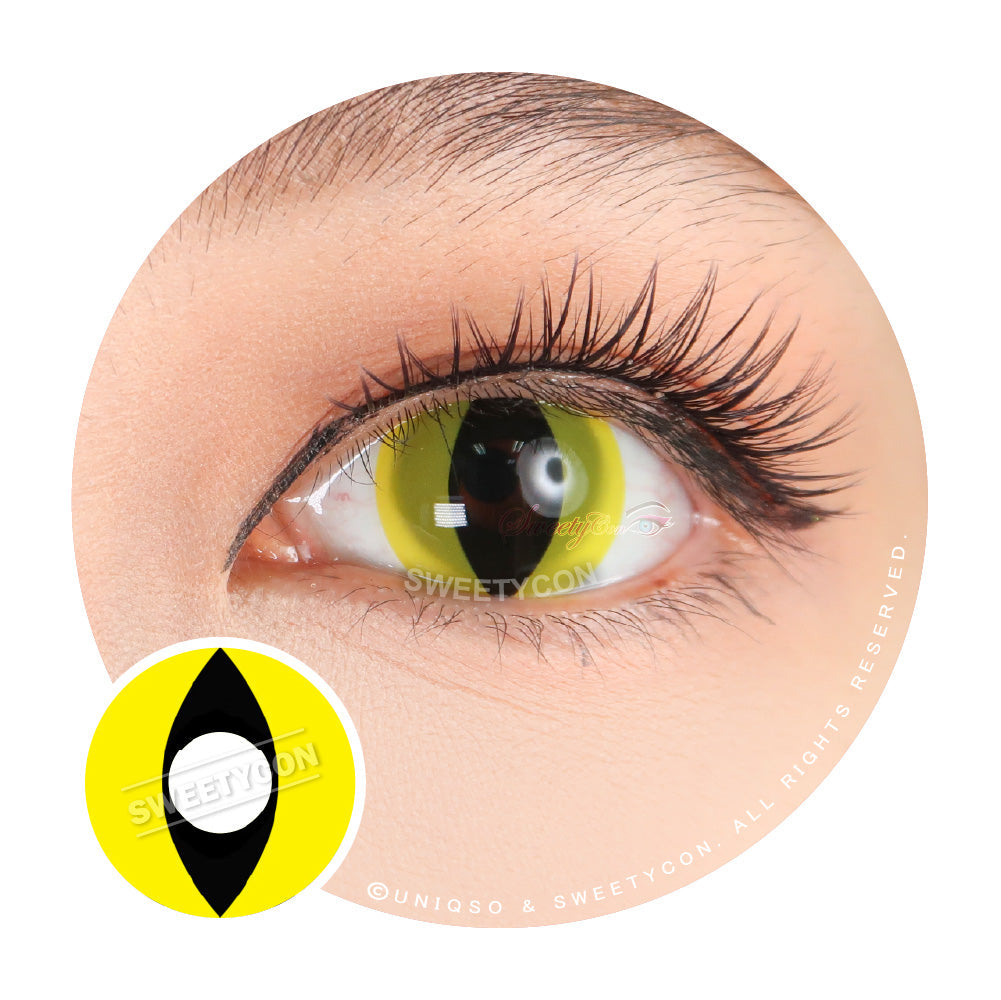 Sweety Crazy UV Yellow Cat (1 lens/pack)-Crazy Contacts-UNIQSO Canada
