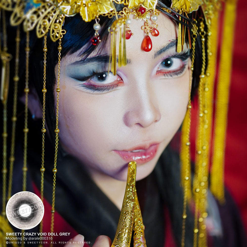Sweety Crazy Void Doll Grey (1 lens/pack)-Crazy Contacts-UNIQSO Canada