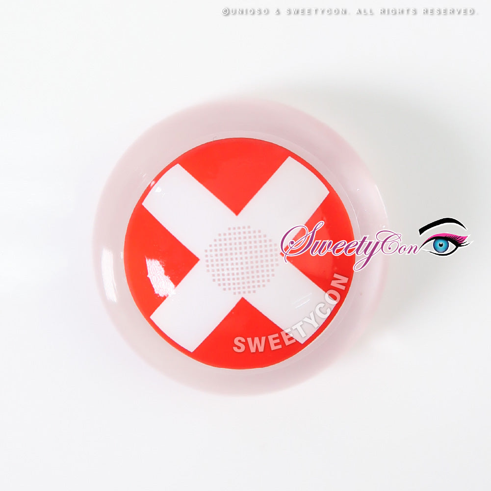 Sweety Crazy White Cross Red Eye (1 lens/pack)-Crazy Contacts-UNIQSO Canada