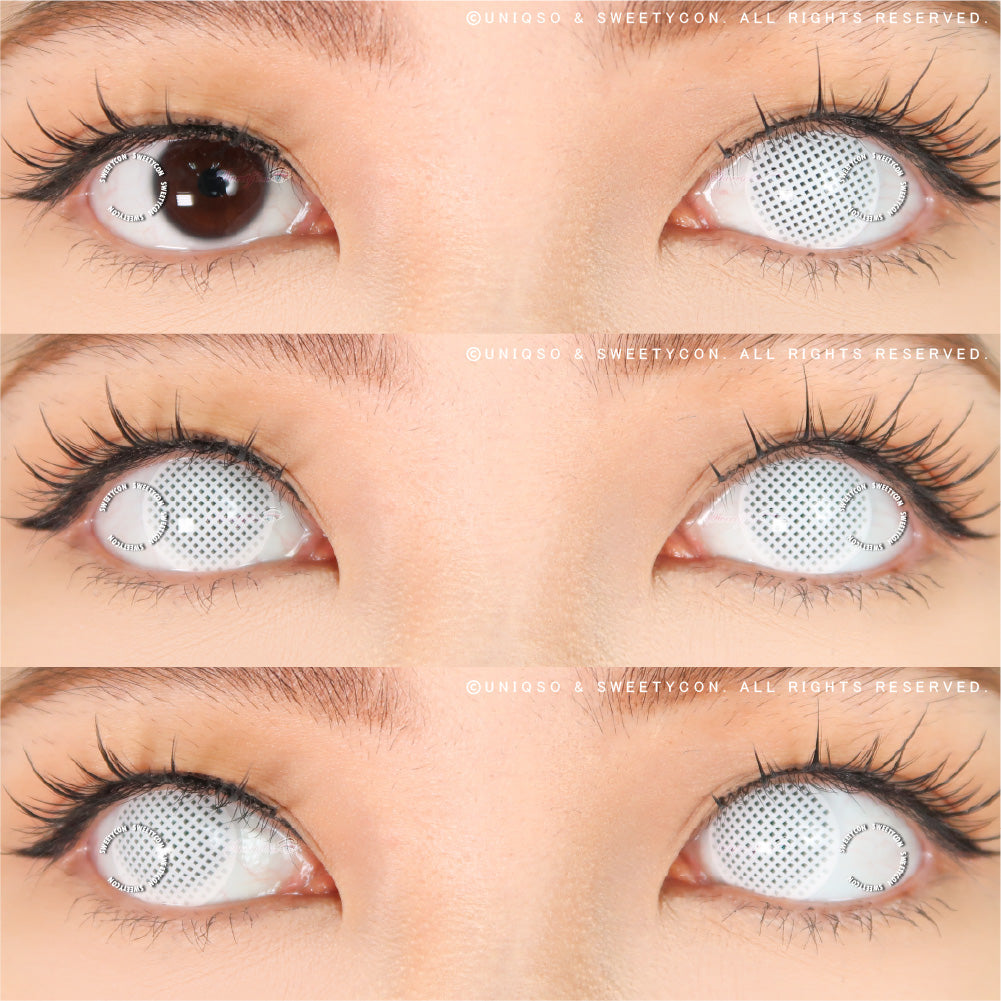Sweety Crazy White Mesh - 1 Day Disposable (1 lens/pack)-Crazy Contacts-UNIQSO Canada