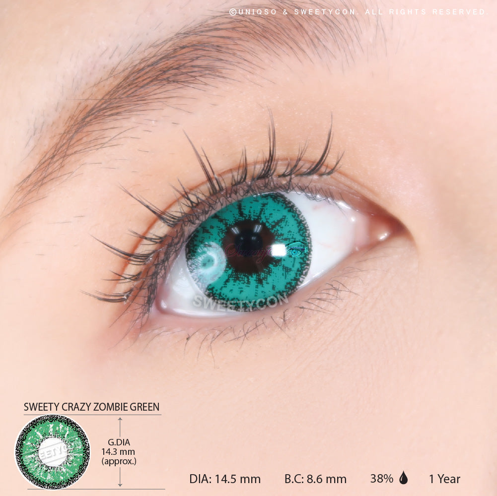 Sweety Crazy Zombie Green (1 lens/pack)-Crazy Contacts-UNIQSO Canada