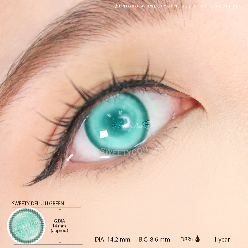 Sweety Delulu Green (1 lens/pack)-Colored Contacts-UNIQSO Canada