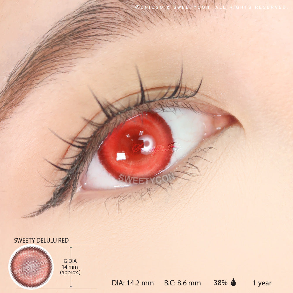 Sweety Delulu Red (1 lens/pack)-Colored Contacts-UNIQSO Canada