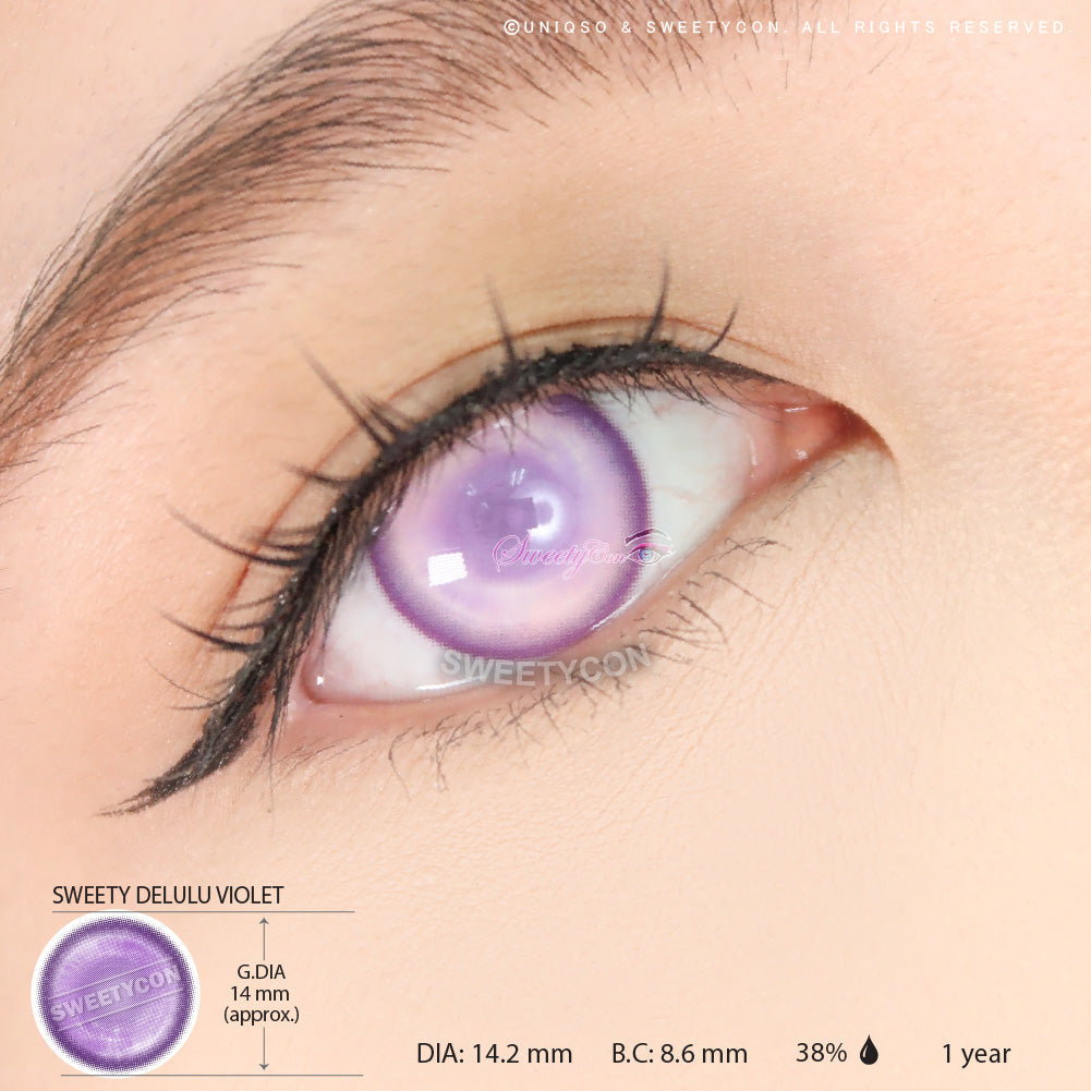 Sweety Delulu Violet (1 lens/pack)-Colored Contacts-UNIQSO Canada