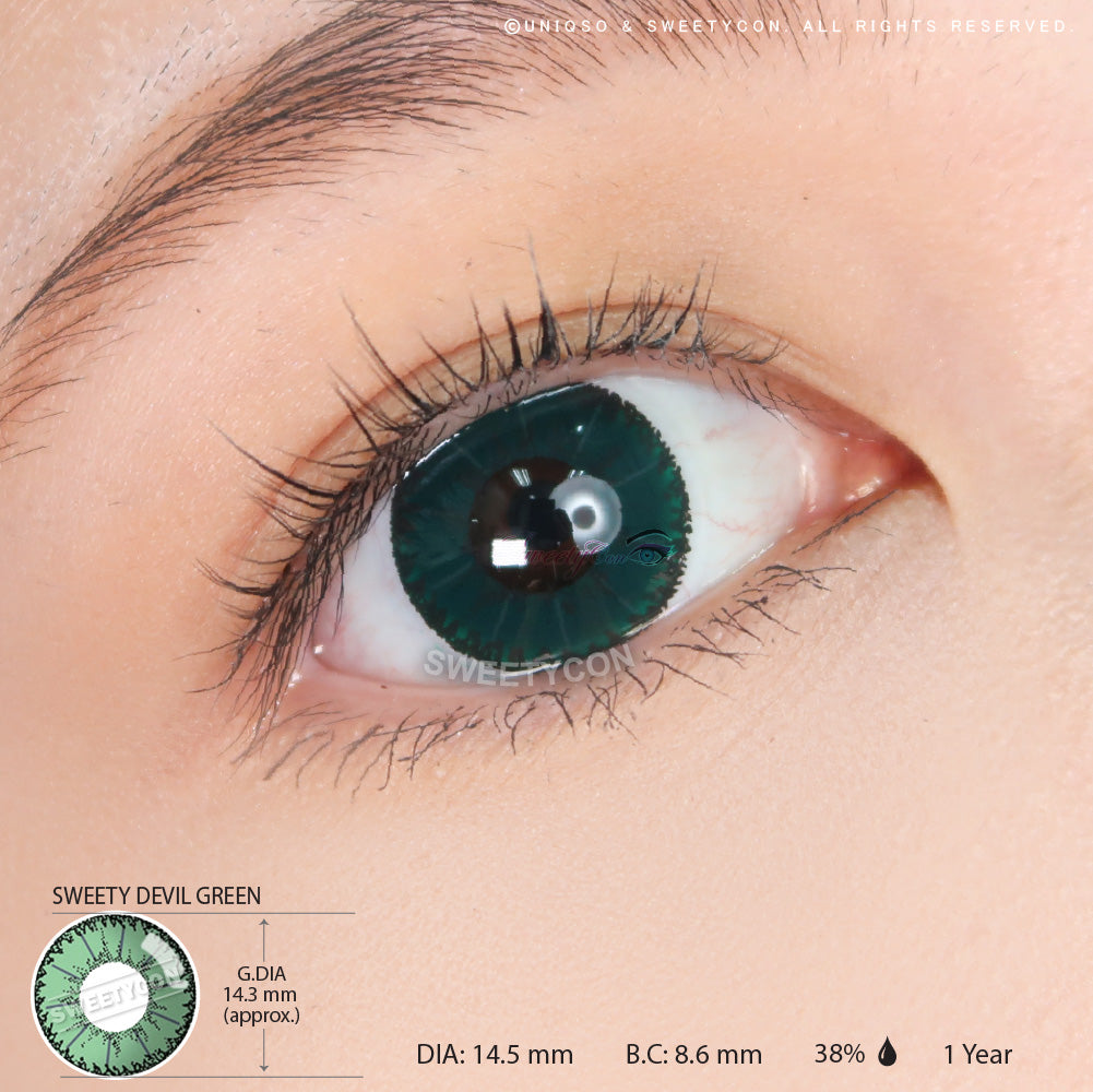 Sweety Devil Green (1 lens/pack)-Colored Contacts-UNIQSO Canada