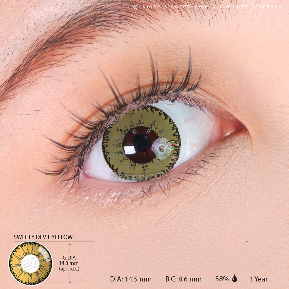 Sweety Devil Yellow (1 lens/pack)-Colored Contacts-UNIQSO Canada