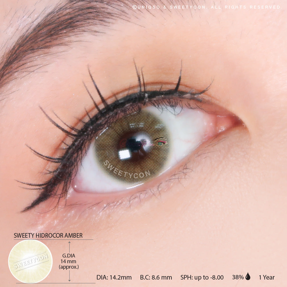 Sweety Hidrocor Amber (1 lens/pack)-Colored Contacts-UNIQSO Canada