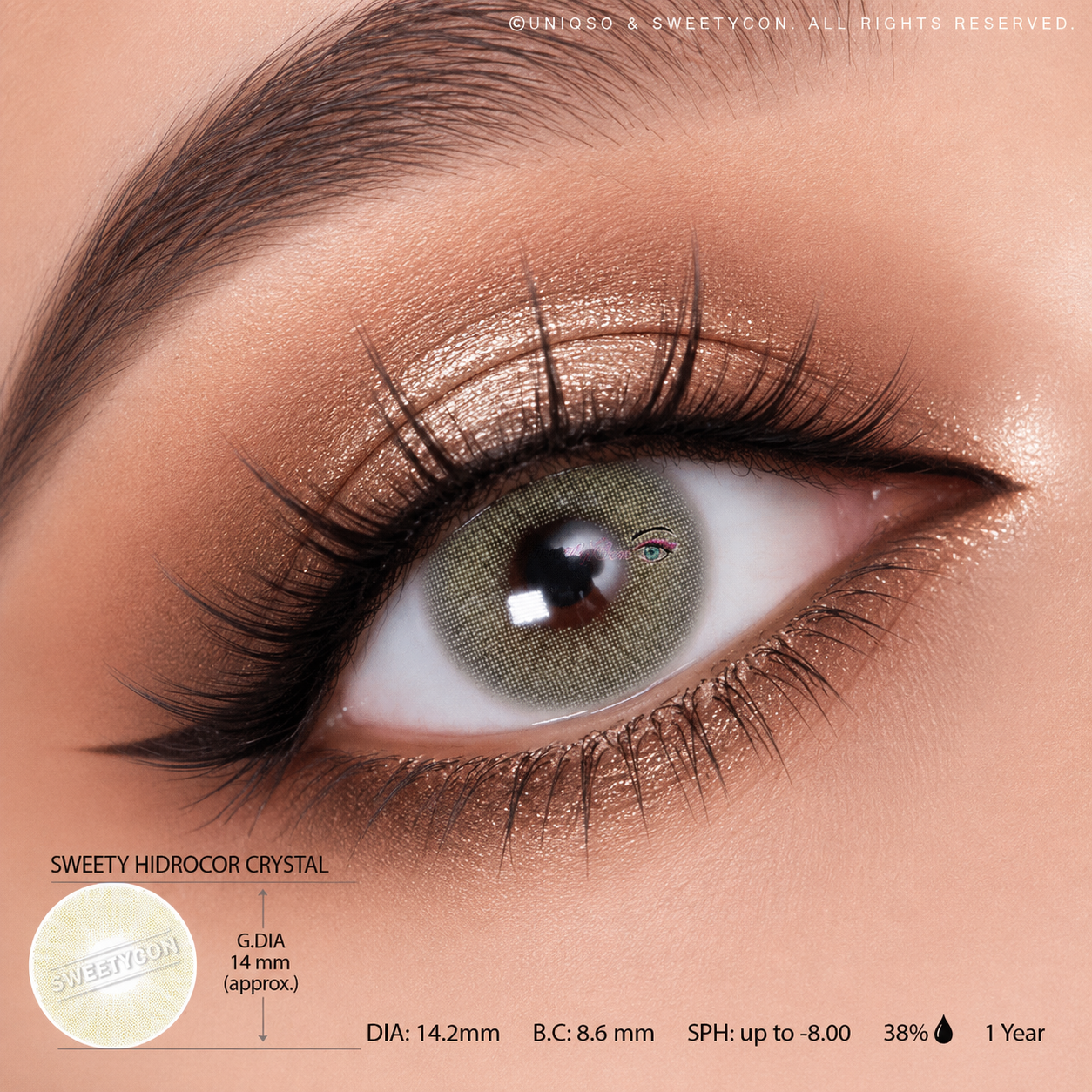 Sweety Hidrocor Crystal (1 lens/pack)-Colored Contacts-UNIQSO Canada