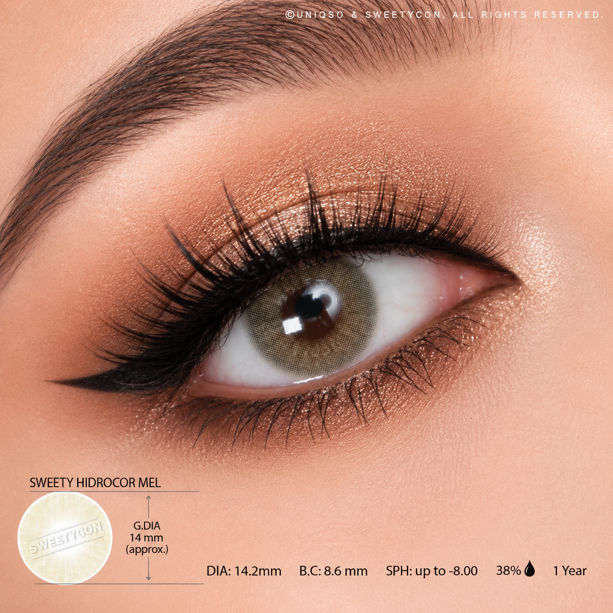 Sweety Hidrocor Mel (1 lens/pack)-Colored Contacts-UNIQSO Canada