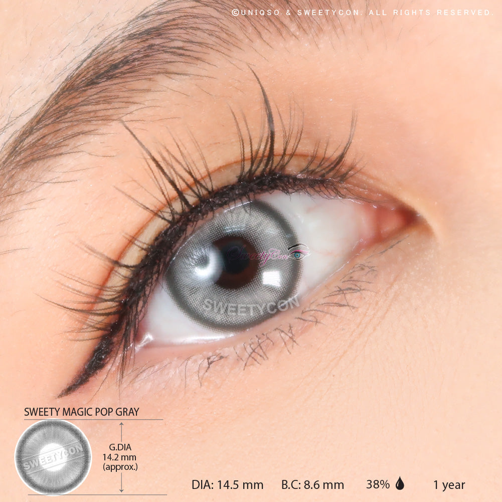 Sweety Magic Pop Grey (1 lens/pack)-Colored Contacts-UNIQSO Canada