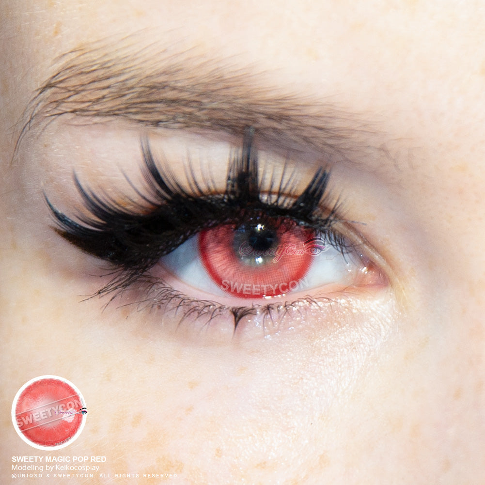 Sweety Magic Pop Red (1 lens/pack)-Colored Contacts-UNIQSO Canada
