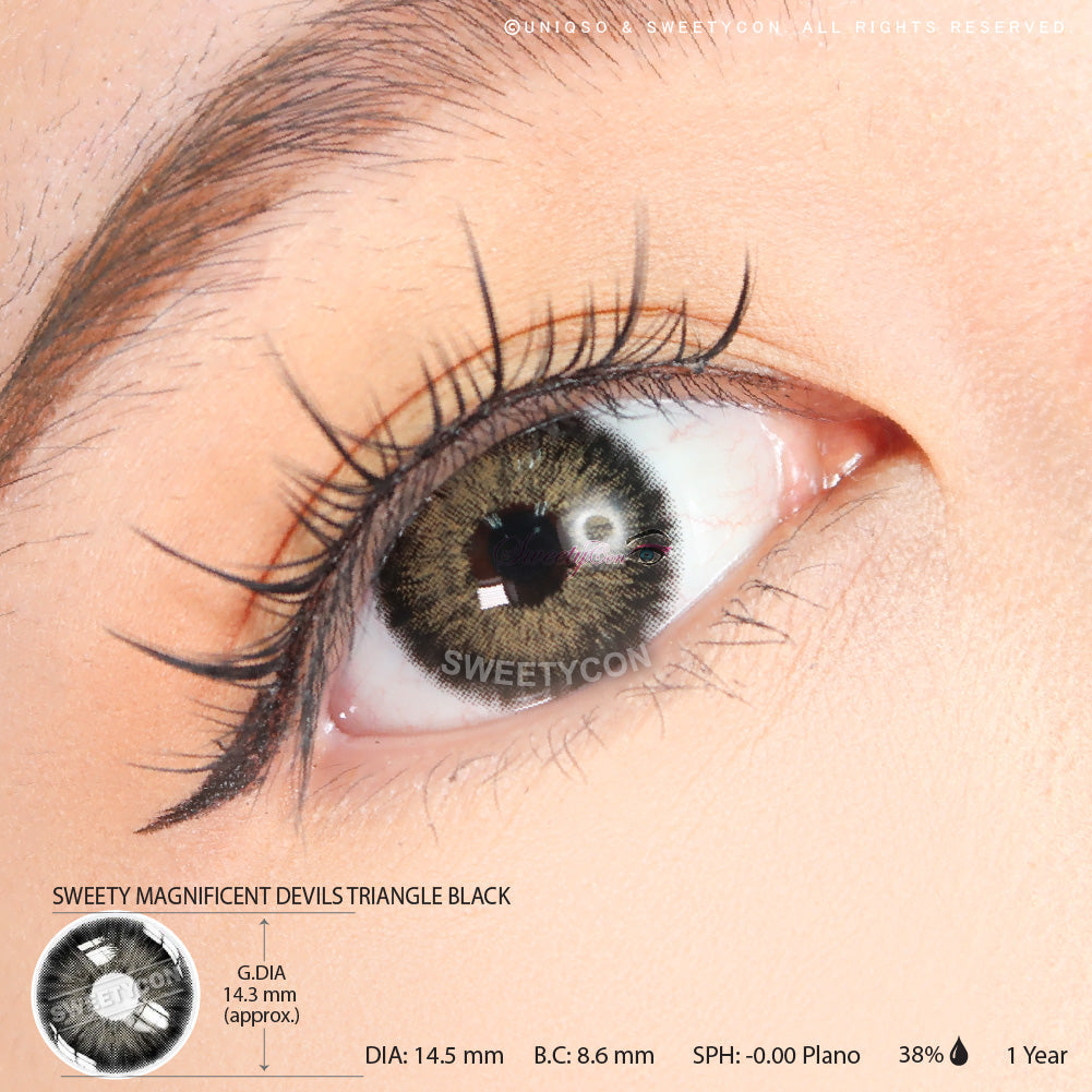 Sweety Magnificent Devils Triangle Black (1 lens/pack)-Colored Contacts-UNIQSO Canada