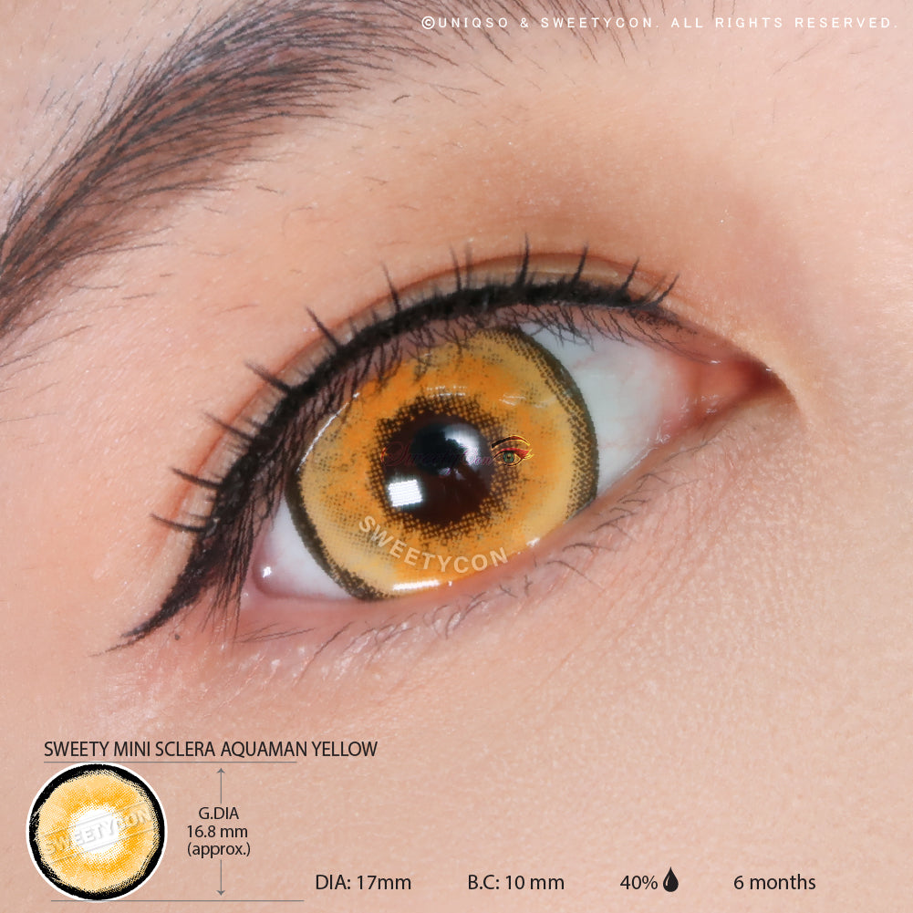 Sweety Mini Sclera Aquaman Yellow (1 lens/pack)-Mini Sclera Contacts-UNIQSO Canada