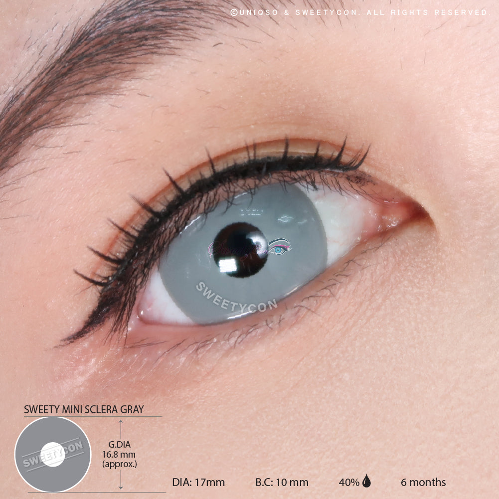Sweety Mini Sclera Gray (1 lens/pack)-Mini Sclera Contacts-UNIQSO Canada