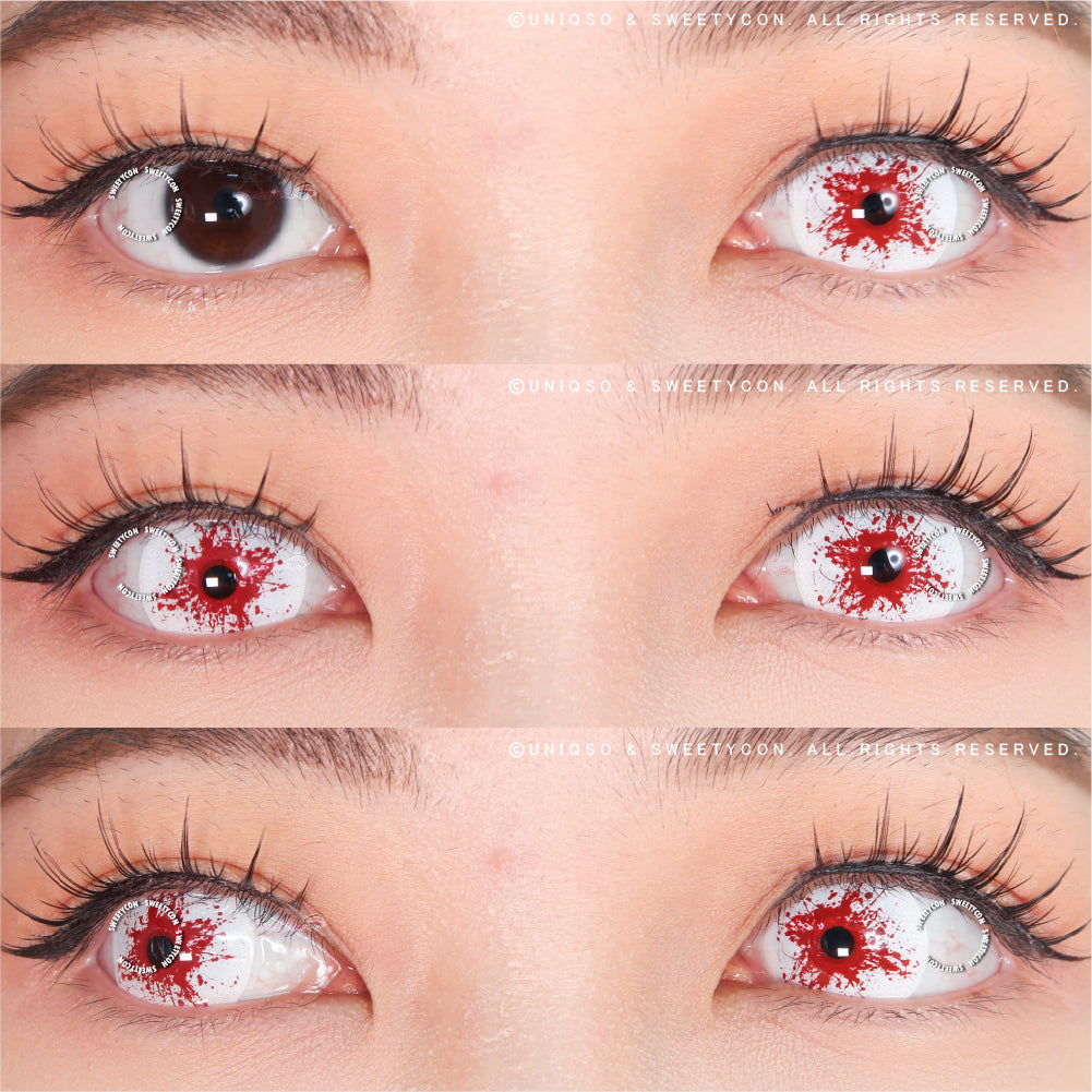 Sweety Mini Sclera Red Splash (1 lens/pack)-Mini Sclera Contacts-UNIQSO Canada