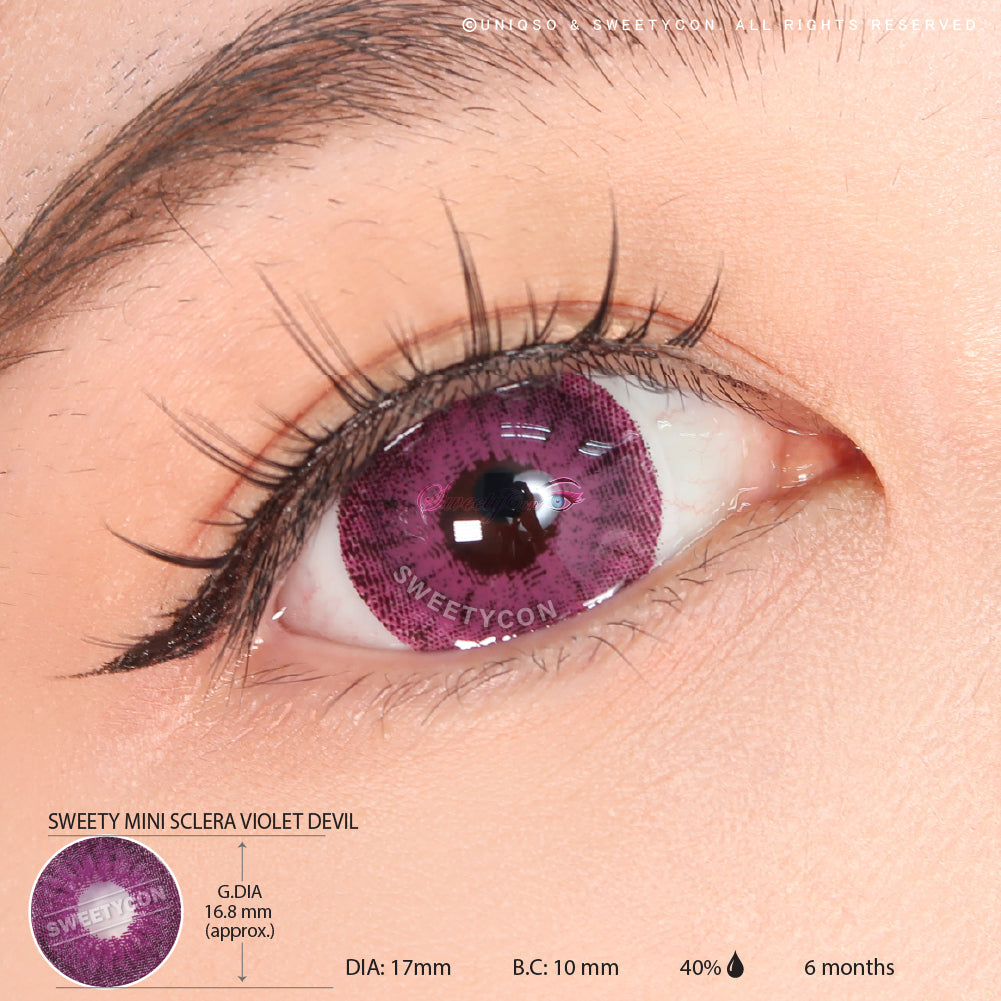 Sweety Mini Sclera Violet Devil (1 lens/pack)-Mini Sclera Contacts-UNIQSO Canada
