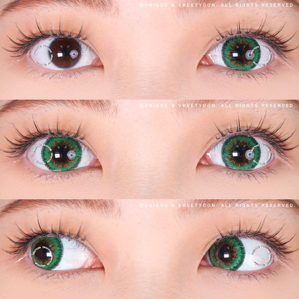Sweety Poppy Green (1 lens/pack)-Colored Contacts-UNIQSO Canada